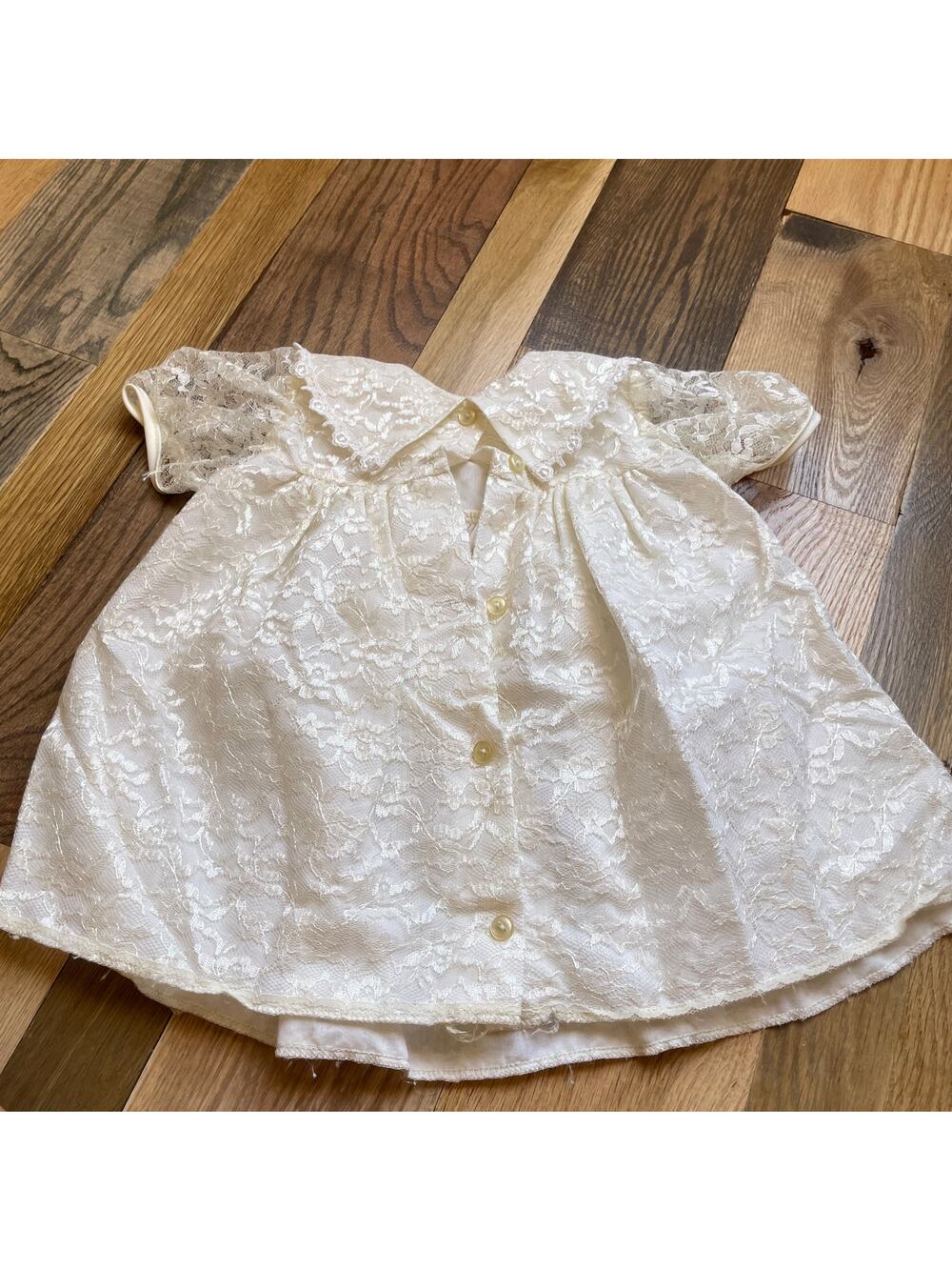 Rose Cottage Baby Girls Lace Dress Ivory Pink Rose 18 Months Formal